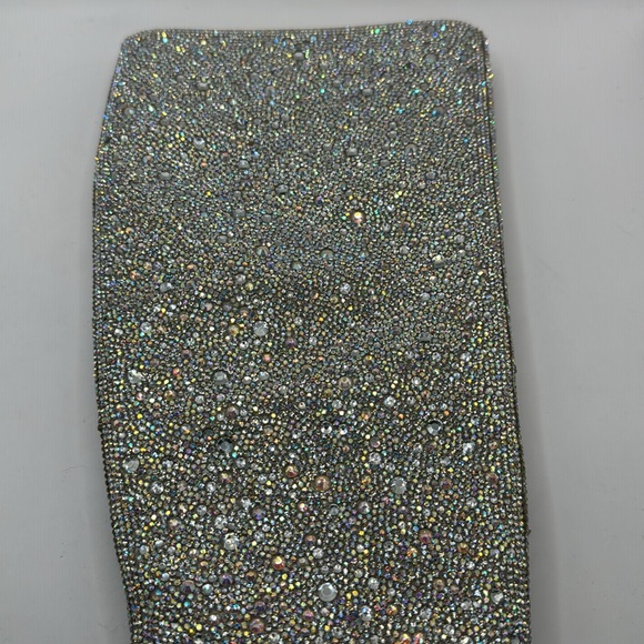 New Blue by Betsy Johnson Candy Crystal Tall Zip Up Block Heel Boots Size 6 $275 - Picture 3 of 7